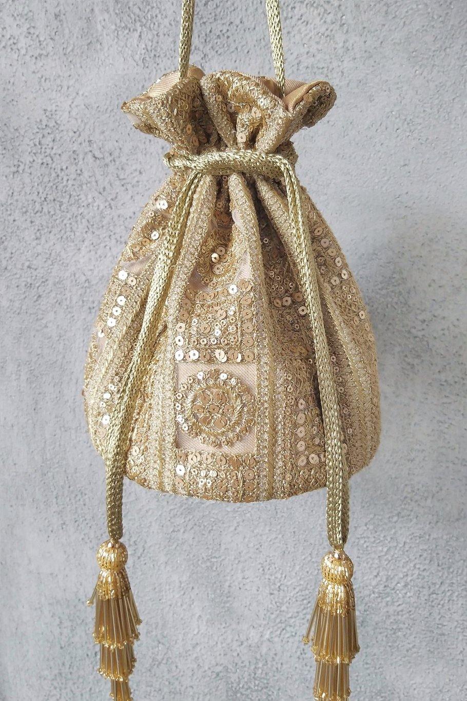 Buy AMYRA Bella Gold Potli Bag online The AMYRA Store