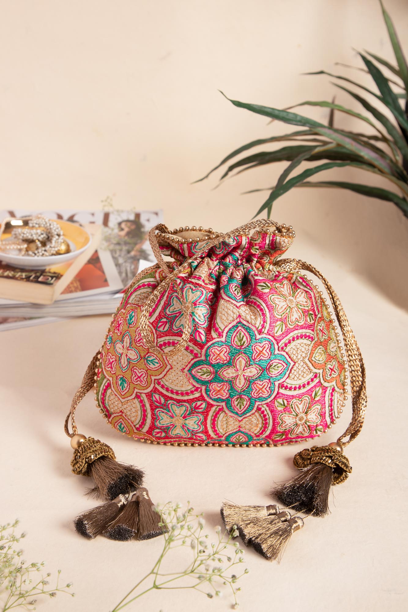 Buy AMYRA Amna Potli bag Cream Online in India The AMYRA Store