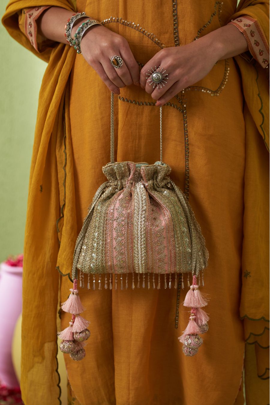 Buy AMYRA Naaz Potli Pastel online The AMYRA Store