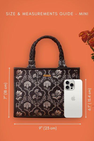 AMYRA - Jharokha Embroidered Handbag - Black