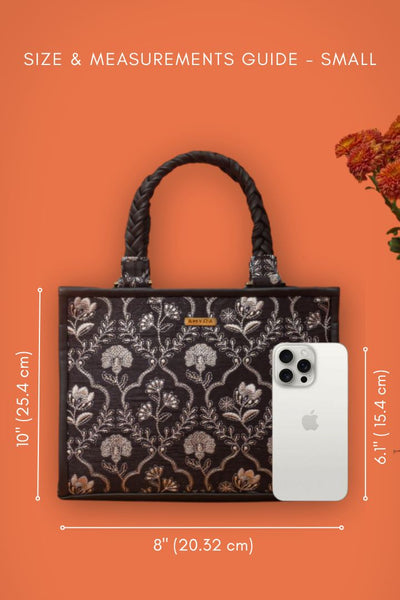 AMYRA - Jharokha Embroidered Handbag - Black