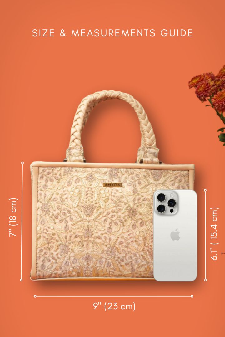 AMYRA - Zen Embroidered Handbag - Beige