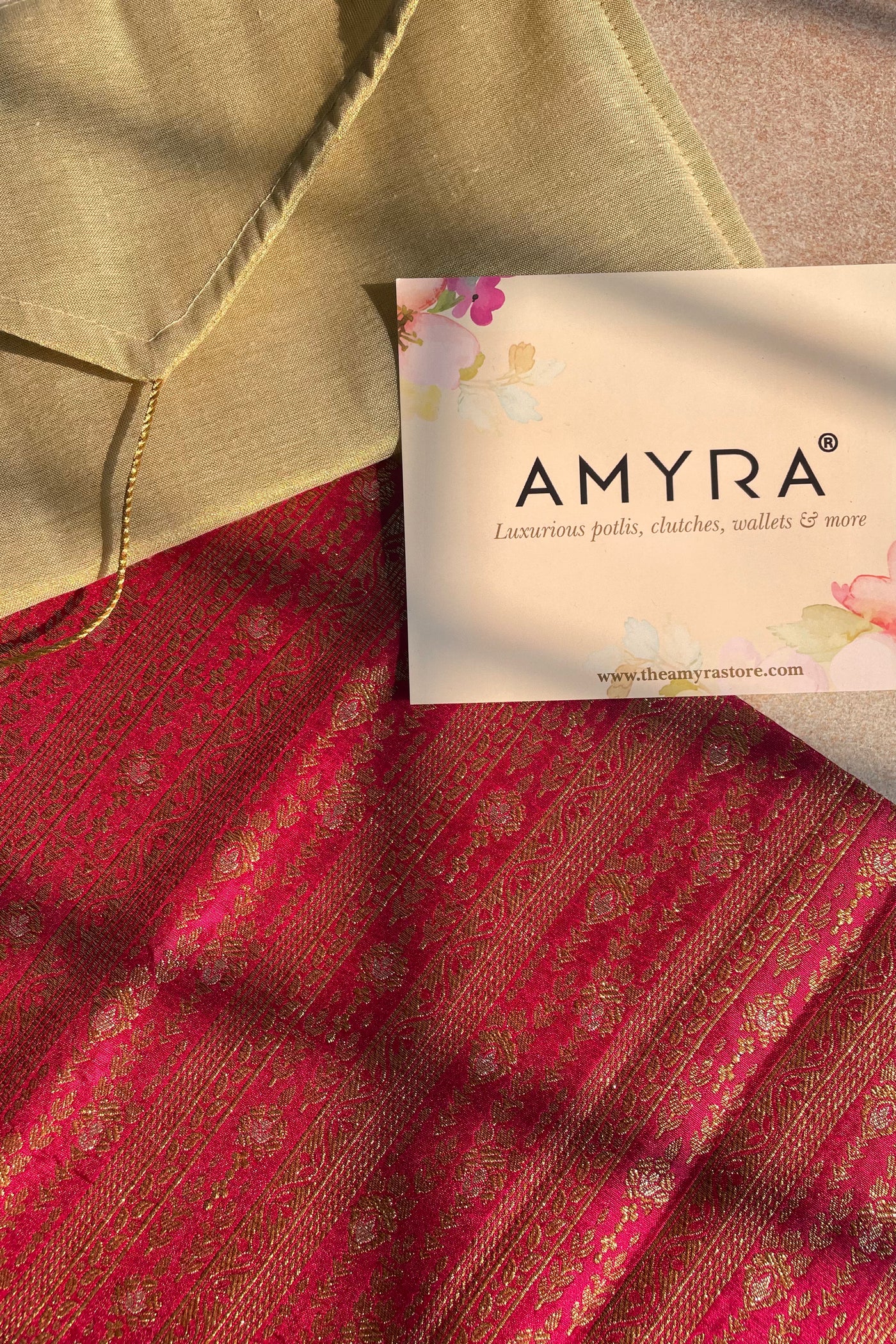 Pink Handloom Pure Katan Silk Gold Zari Brocade Banarasi Fabric
