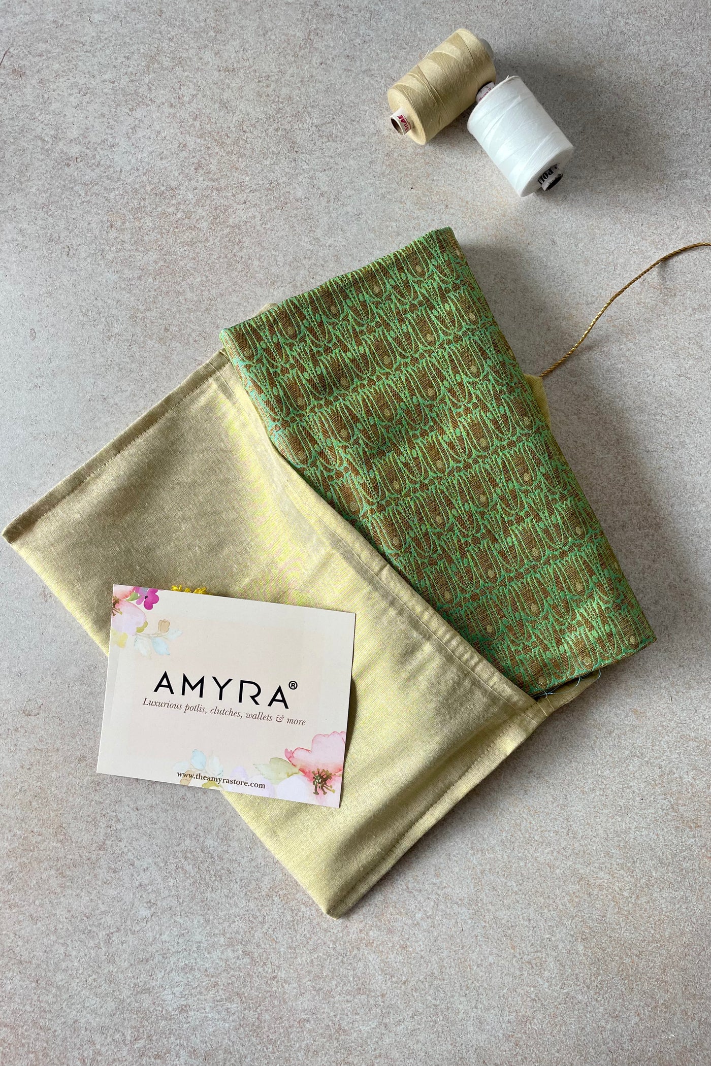 Aqua Green Handloom Pure Katan Silk Gold Zari Brocade Banarasi Fabric