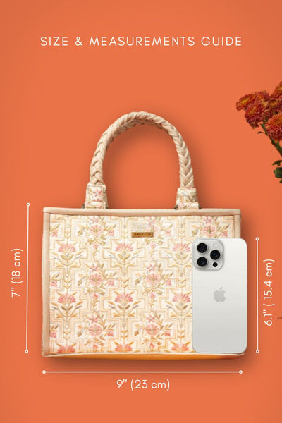 AMYRA - Mogra Embroidered Handbag - Offwhite