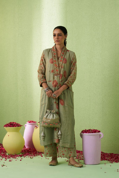 Rhapsody Threadwork Potli - Green