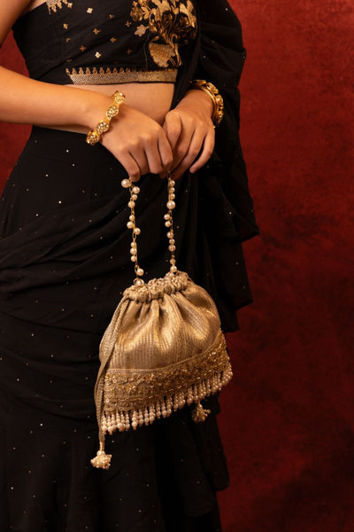 Vivaah Embellished Potli - Grey
