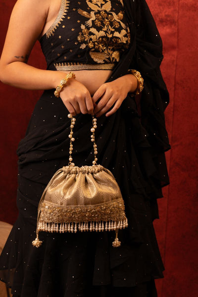 Vivaah Embellished Potli - Grey