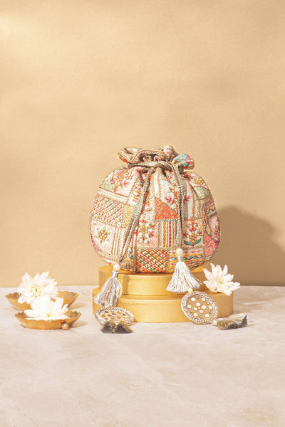 Jia Embroidered Multicolor Potli
