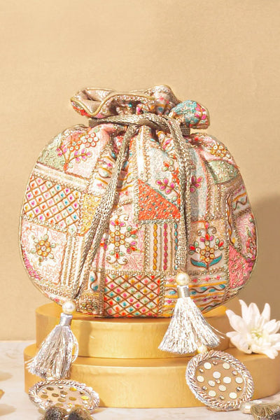 Jia Embroidered Multicolor Potli