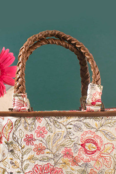 Ivy Floral Embroidered  Handbag