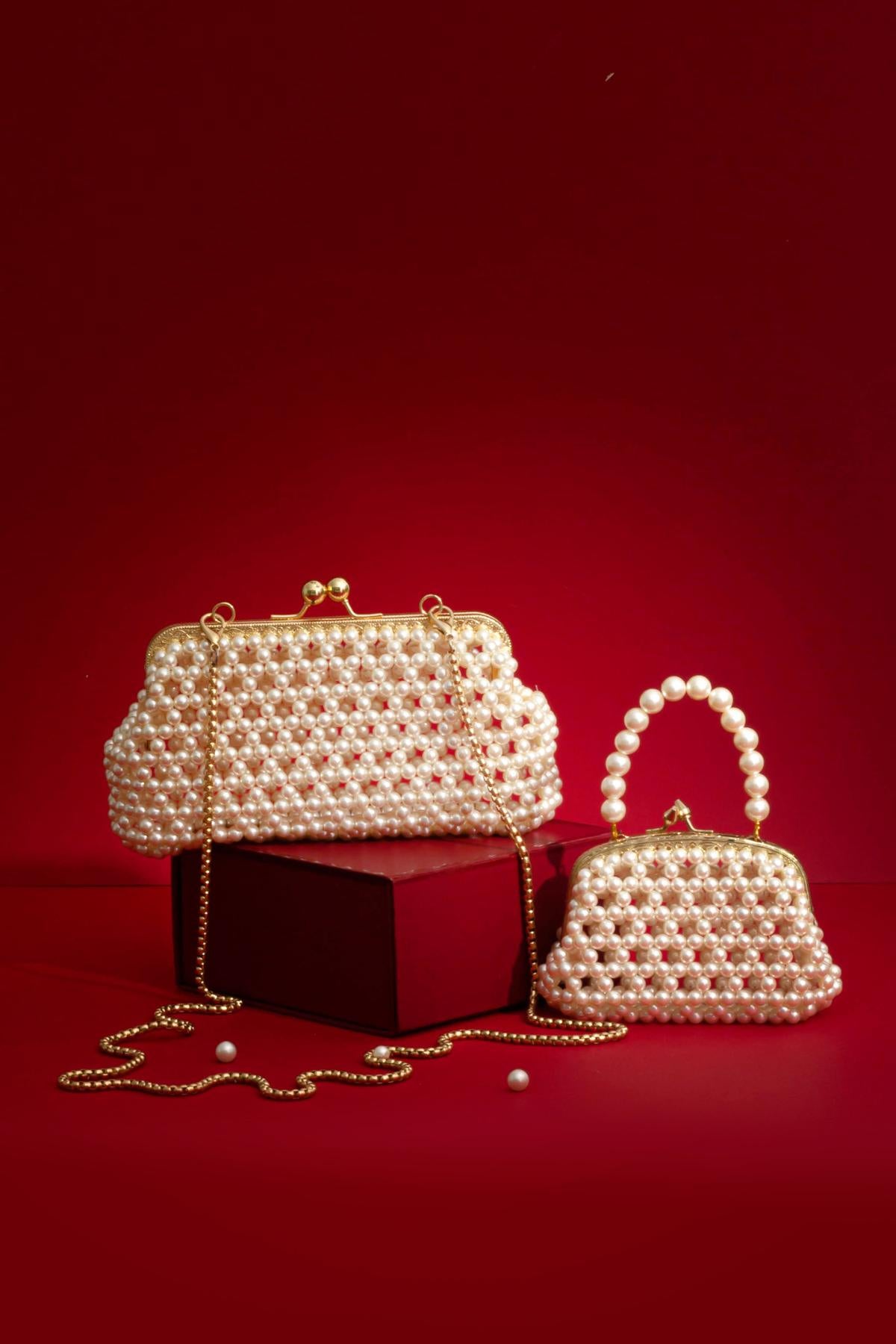 Inez Offwhite Vintage Purse - Set of 2