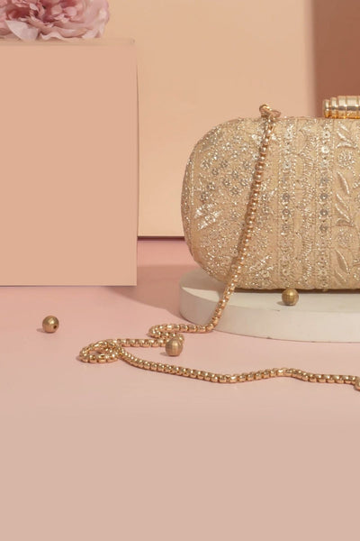 Mirai Embroidered Clutch - Gold