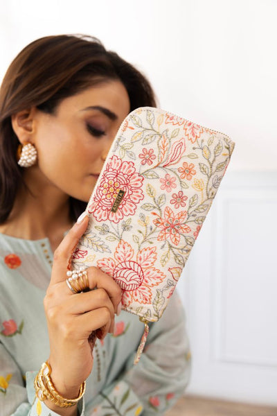 Ivy Floral Embroidered Wallet