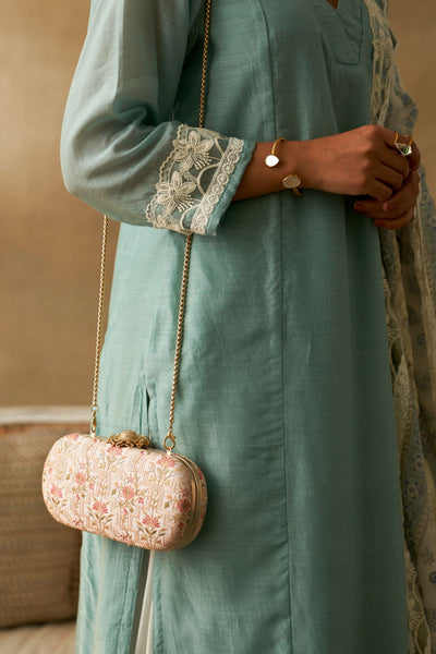 Mogra Capsule Clutch - Baby pink