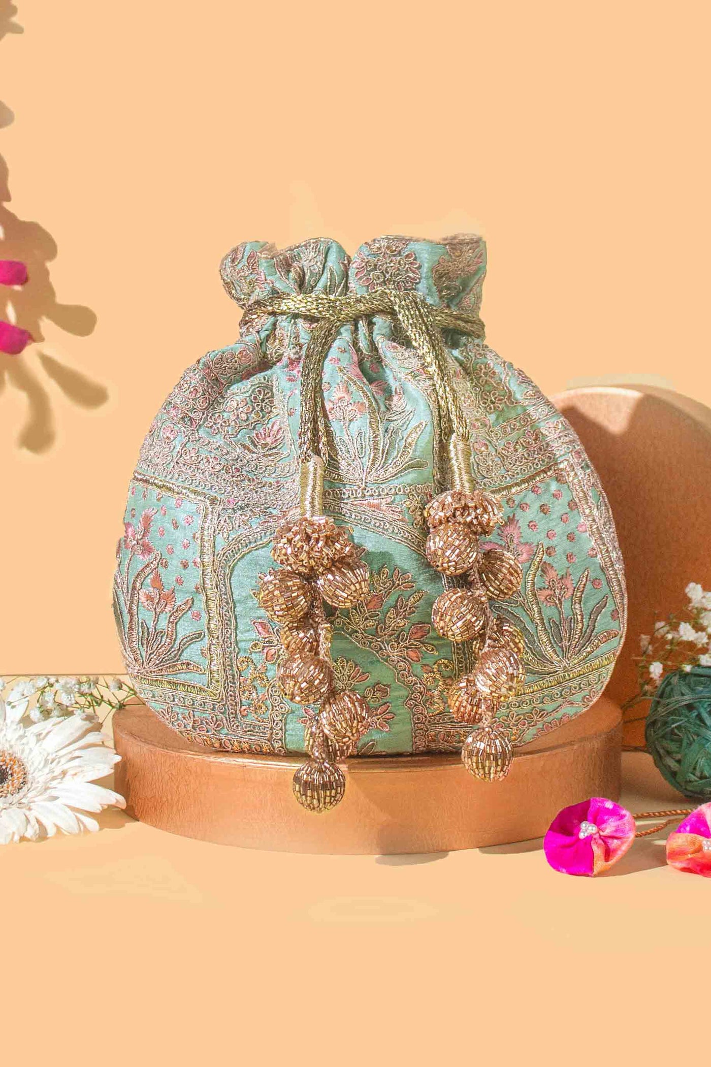 AMYRA Amer turquoise potli