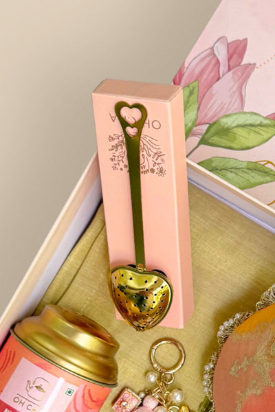 Gift Hamper - Abstract Art Banarasi Potli - Peach - Care Box