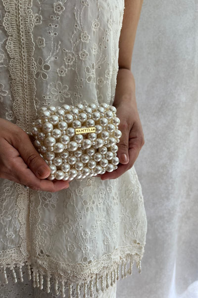 Alba Offwhite Pearl Belt Bag