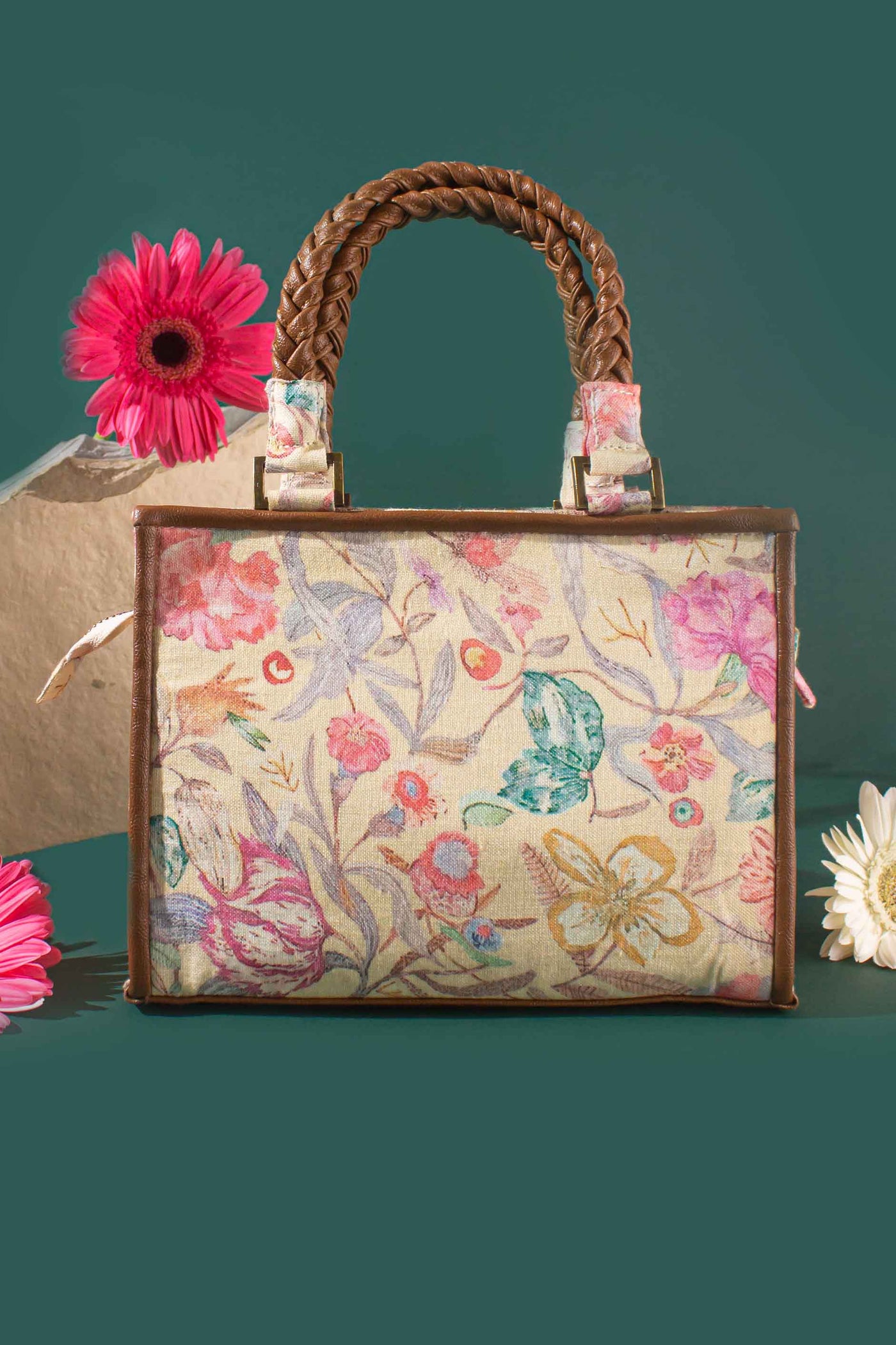 Aloha Printed Handbag - Yellow