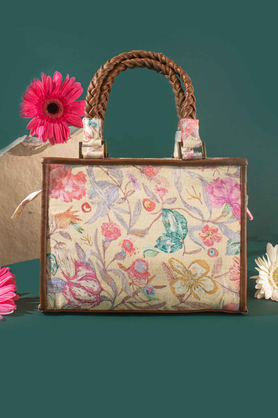 Aloha Printed Handbag - Yellow