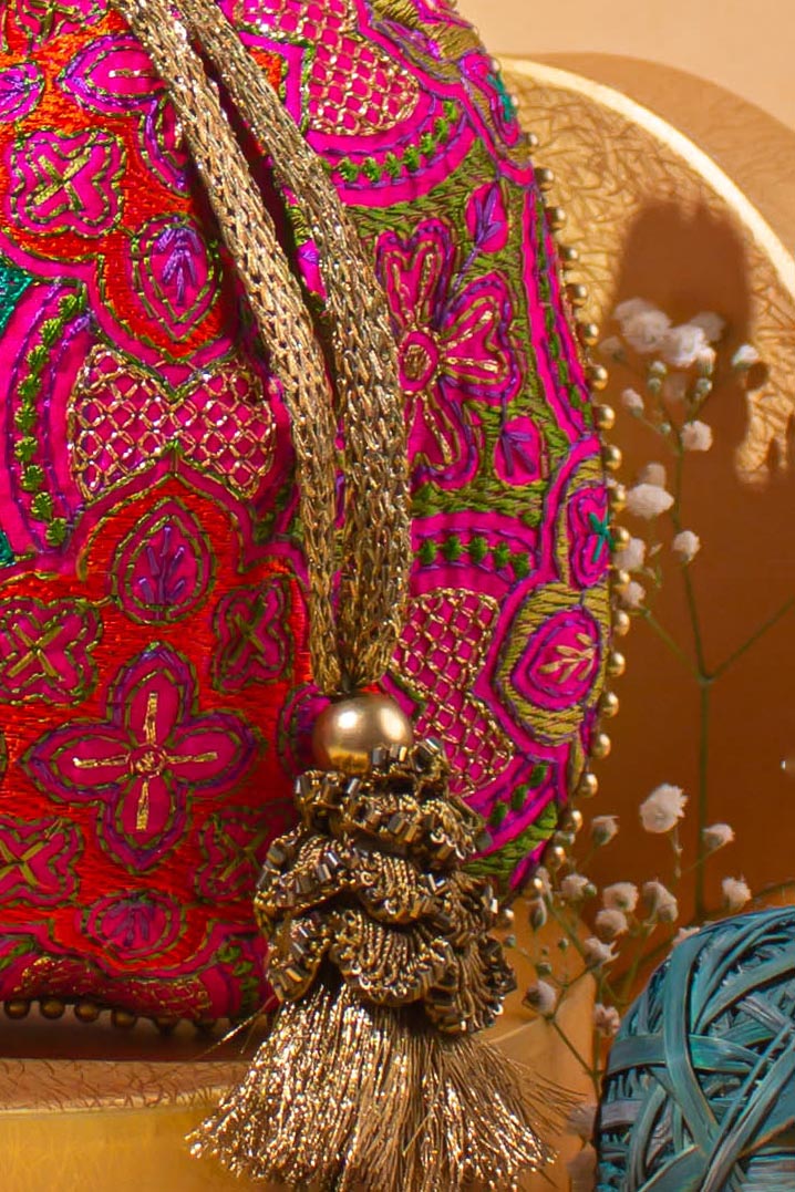 AMYRA Amna Embroidered Potli bag - Pink