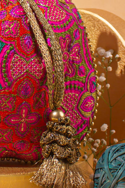 AMYRA Amna Embroidered Potli bag - Pink
