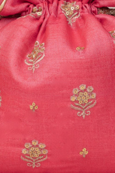 Anahira Embroidered Potli - Rose