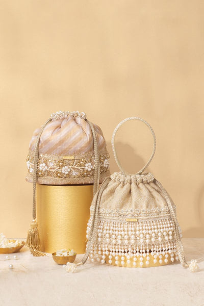 Anahi Embroidered Brocade Bucket Bag