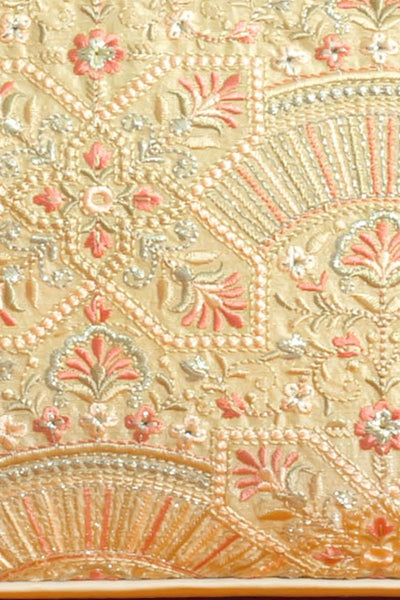 Astra thread embroidered Handbag - Beige