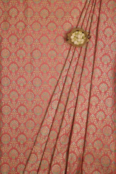 Bahati handloom Dupion Brocade Silk fabric - multicolor