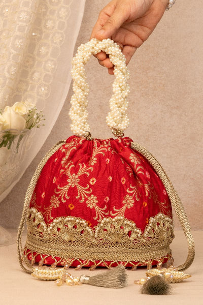 Bandhani Bucket bag - Red