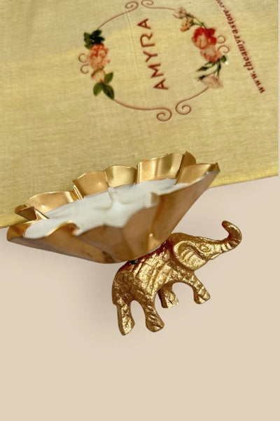 Diwali Gift Hamper - Floral Creeper Peach potli - Home & Candle Box
