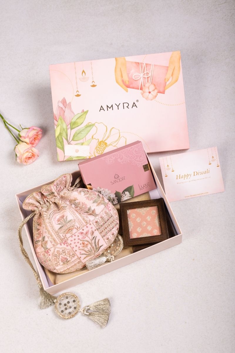 Gift Hamper - Amer pink potli - Home and Gourmet Box