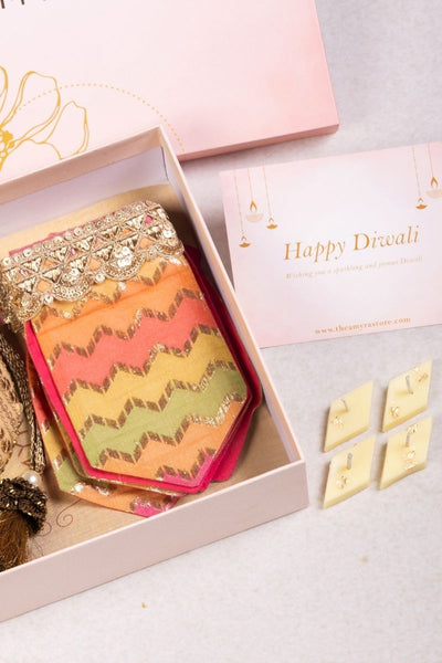 Gift Hamper - Antique Gold Potli - Home and Candle Box
