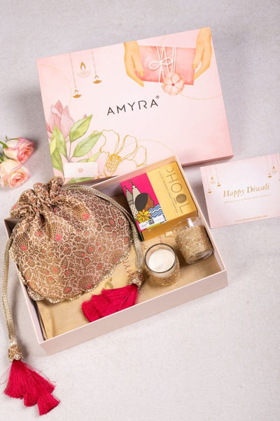 Gift Hamper - Kashi Cream Potli - Aroma and Candle Box