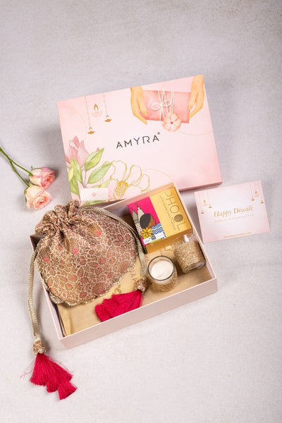 Gift Hamper - Kashi Cream Potli - Aroma and Candle Box