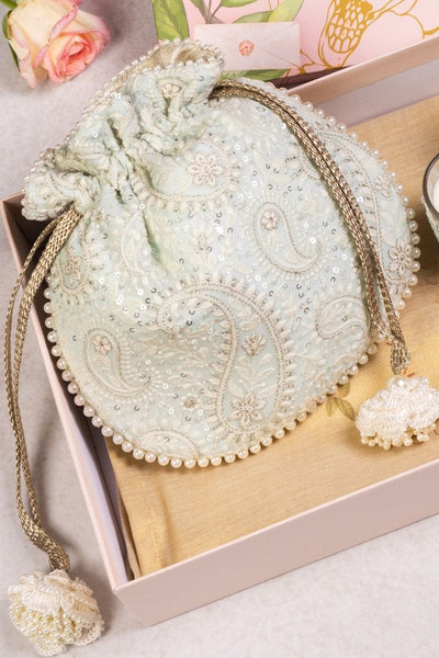 Gift Hamper - Rhea Mint Potli - Fragrance and Candle Box
