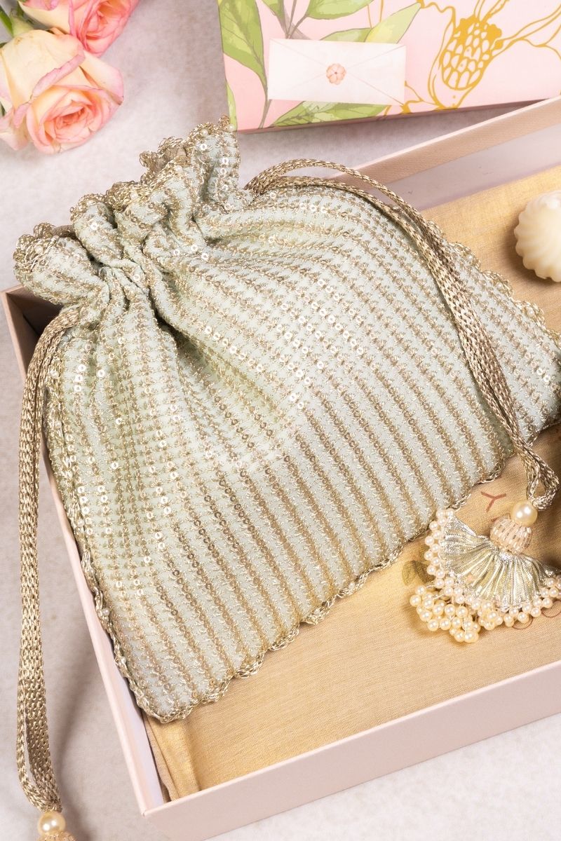 Gift Hamper - Tara light mint potli - Home and Candle Box