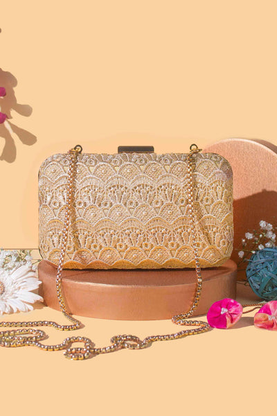 Amyra_Gold cutwork box clutch