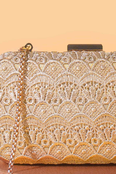 Amyra_Gold cutwork box clutch