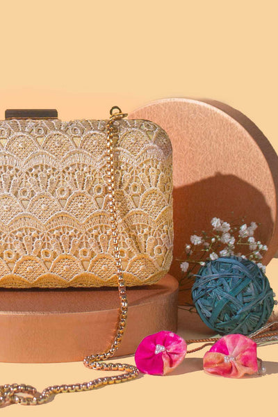 Amyra_Gold cutwork box clutch