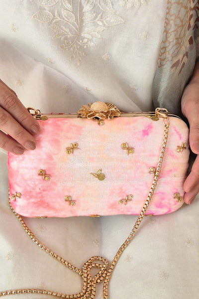 Gulbahar Shibori Clutch - Pink