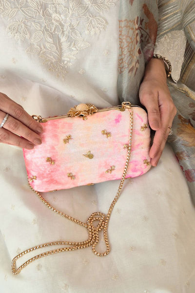 Gulbahar Shibori Clutch - Pink