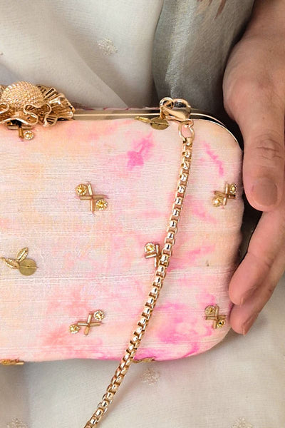 Gulbahar Shibori Clutch - Pink