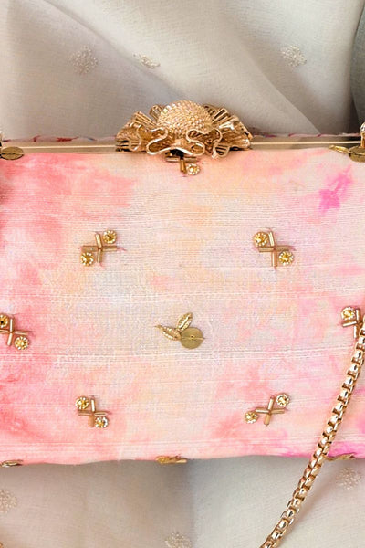 Gulbahar Shibori Clutch - Pink
