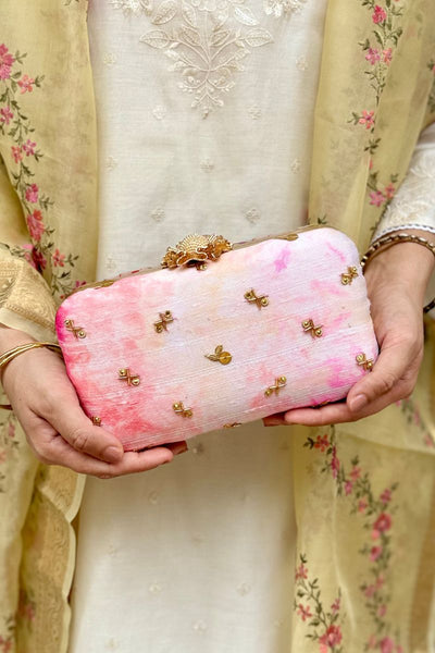 Gulbahar Shibori Clutch - Pink
