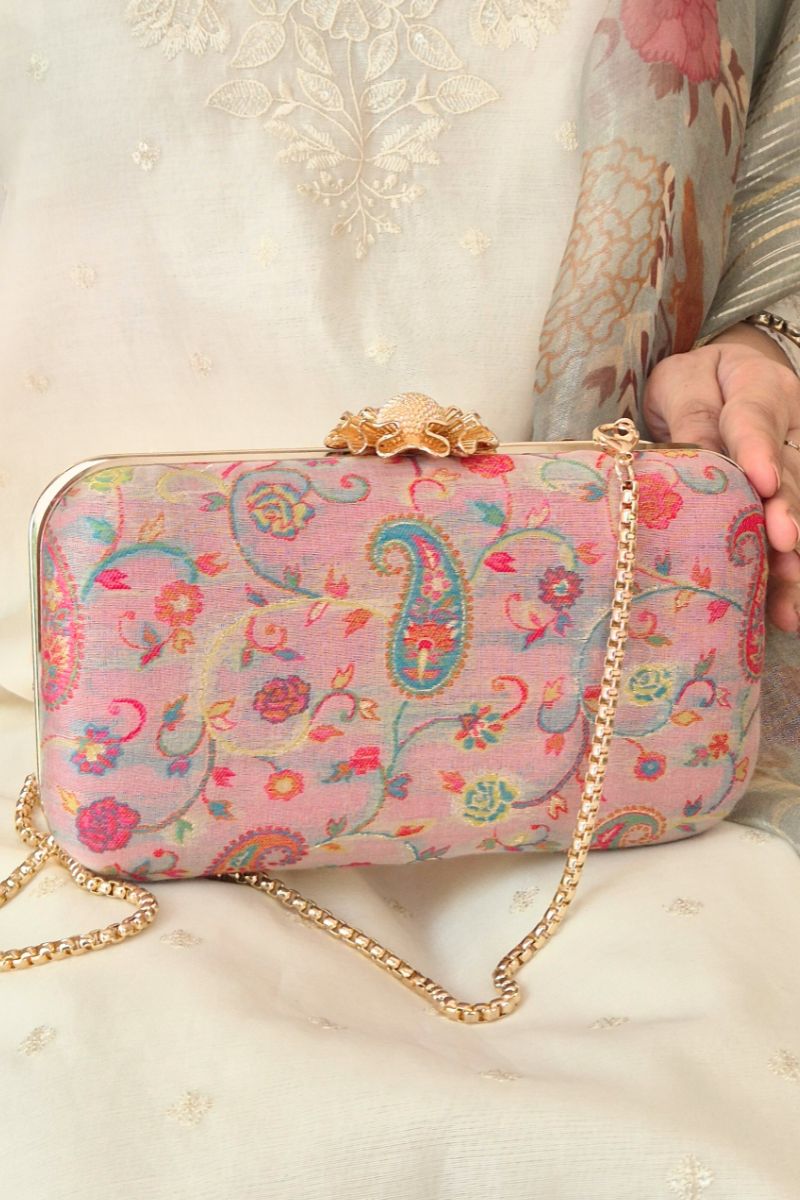 Hina pashmina cashmere clutch - Pink