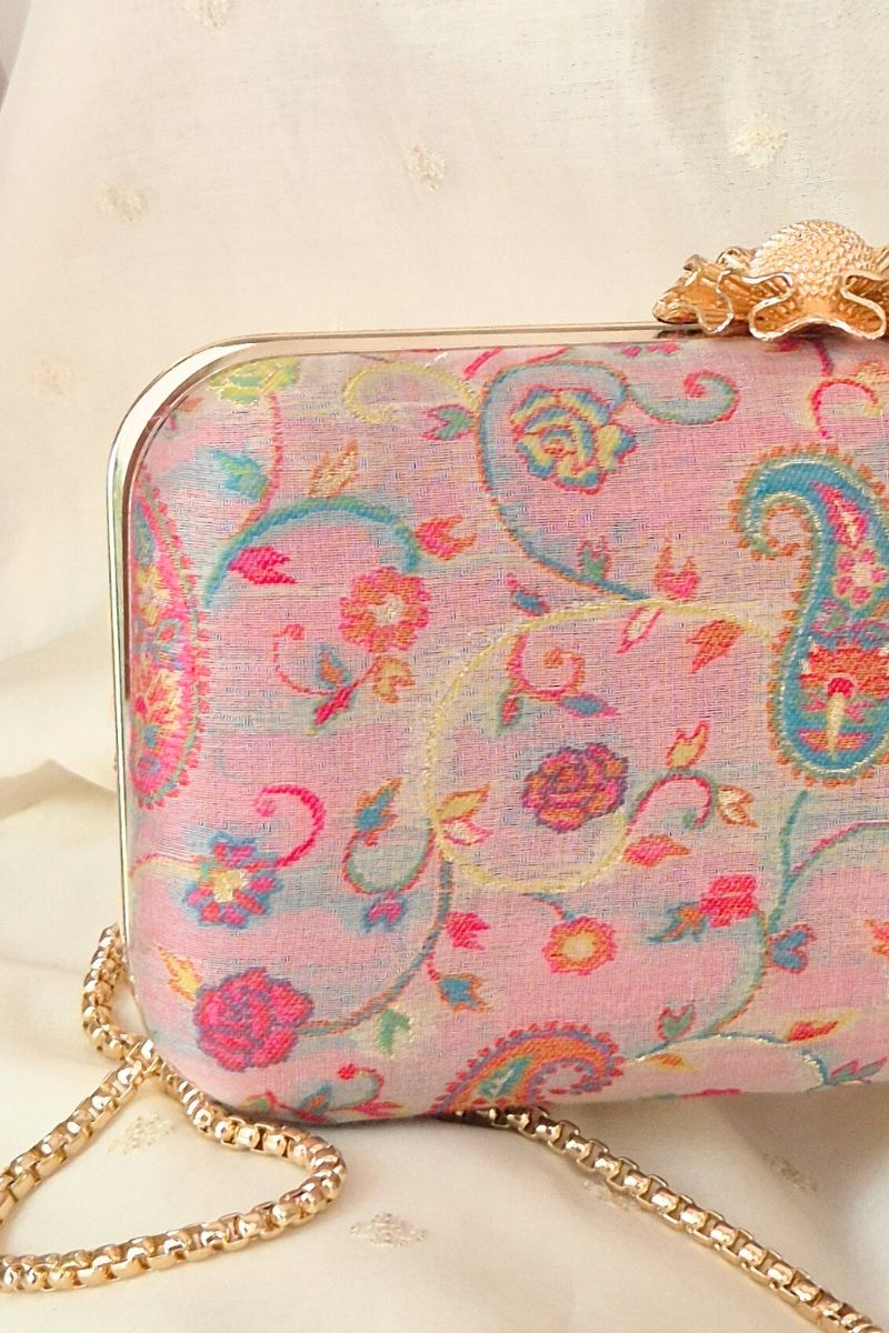 Hina pashmina cashmere clutch - Pink