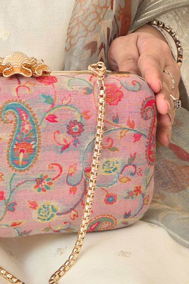 Hina pashmina cashmere clutch - Pink