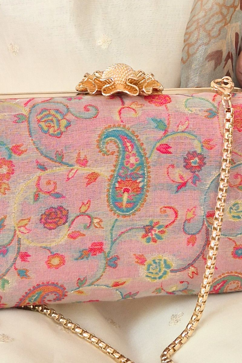 Hina pashmina cashmere clutch - Pink